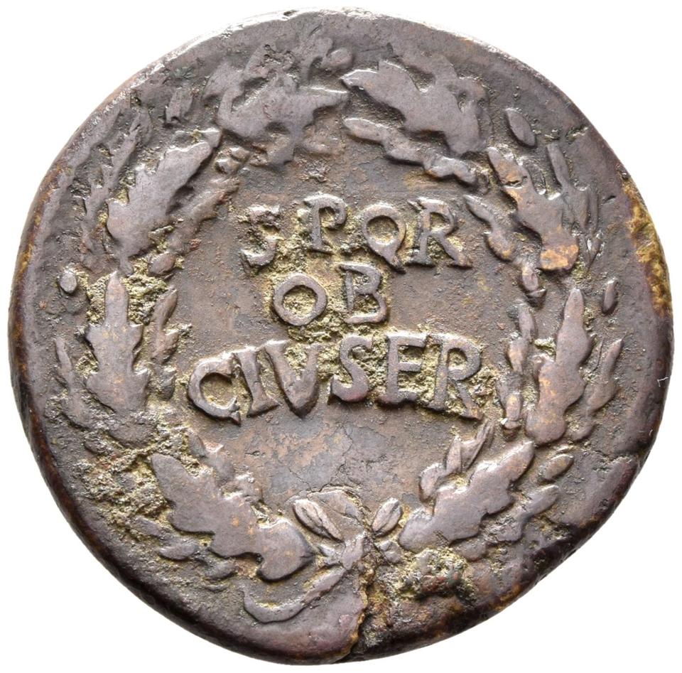 Galba, copper-alloy dupondius, collection photograph Rostock-ID64, reverse