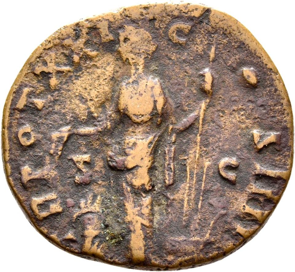 Antoninus Pius, copper-alloy dupondius, collection photograph Rostock-ID252, reverse