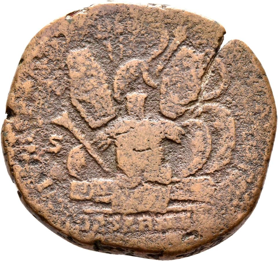 Marcus Aurelius, copper-alloy sestertius, collection photograph Rostock-ID276, reverse