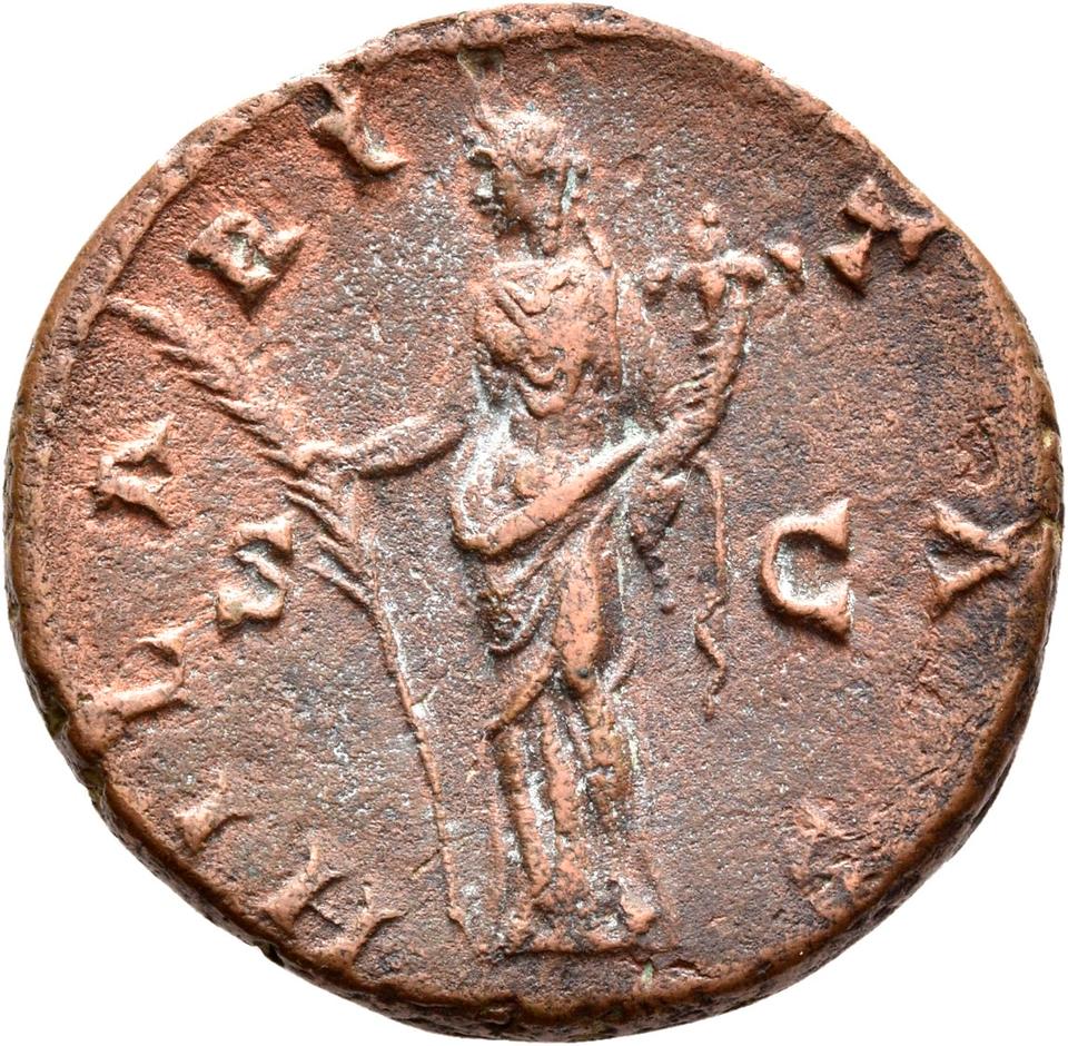 Antoninus Pius, copper-alloy dupondius, collection photograph Rostock-ID258, reverse