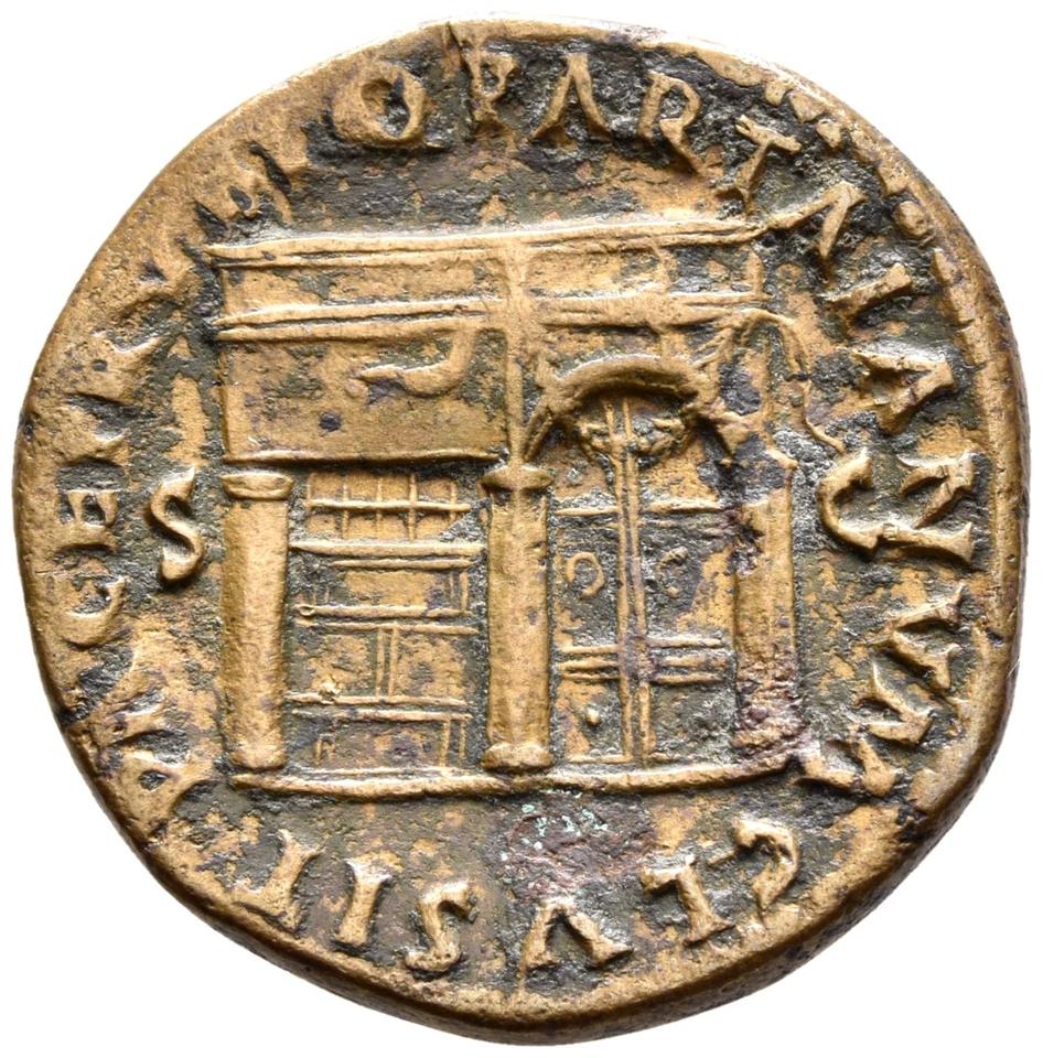 Nero, copper-alloy dupondius, collection photograph Rostock-ID56, reverse