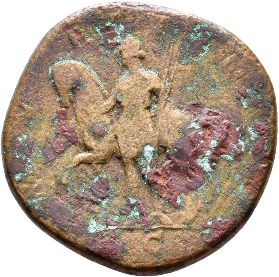 Hadrian, copper-alloy sestertius, collection photograph Rostock-ID428, reverse