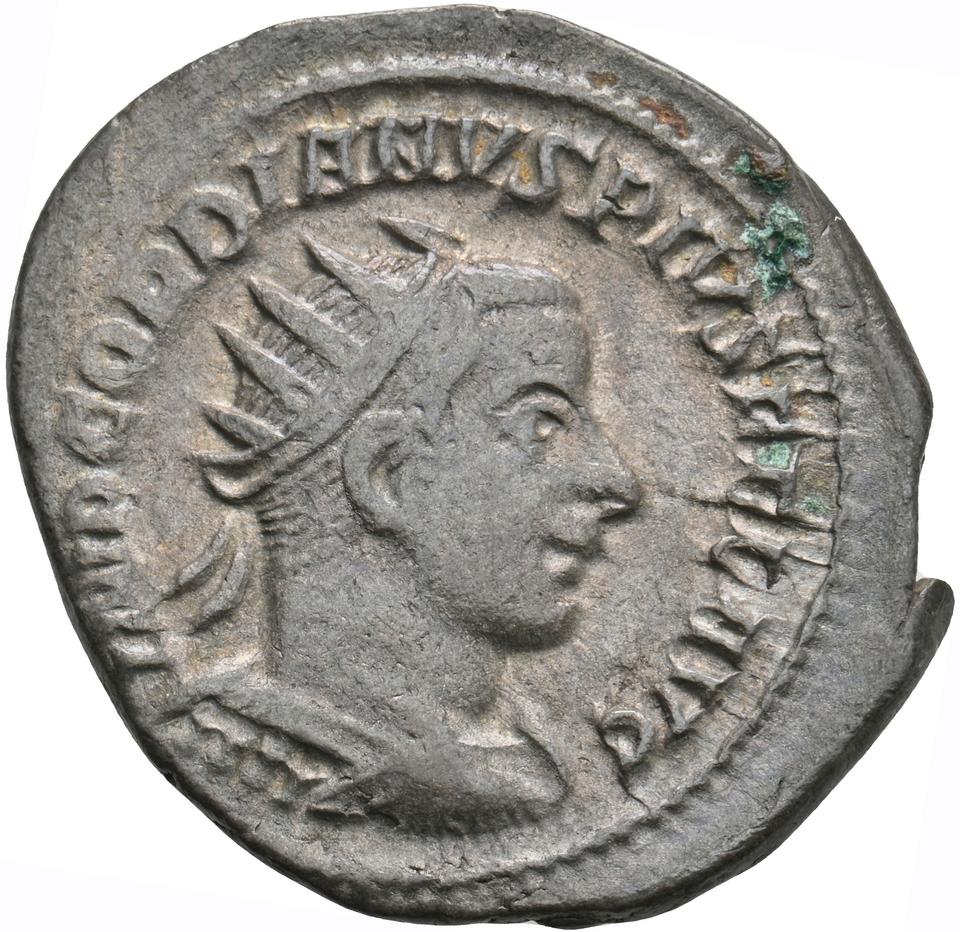 Gordian III, silver antoninianus, collection photograph Koeln-ID964, obverse