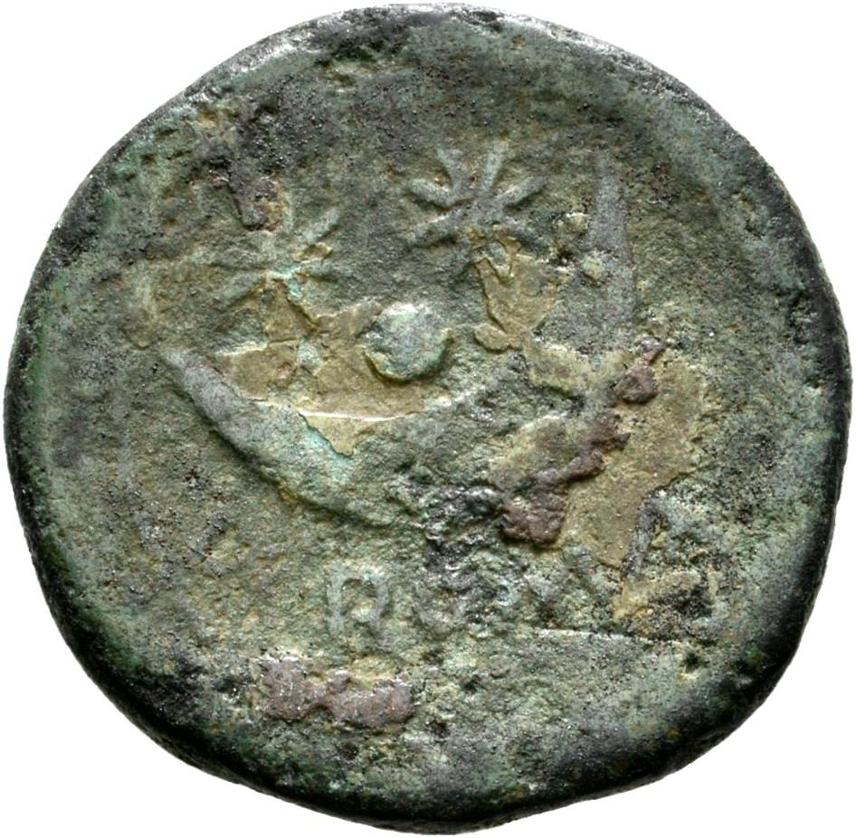 Roman Republic, copper-alloy uncia, collection photograph Rostock-ID309, reverse