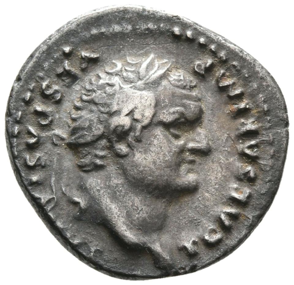Vespasian, silver denarius, collection photograph Rostock-ID68, obverse