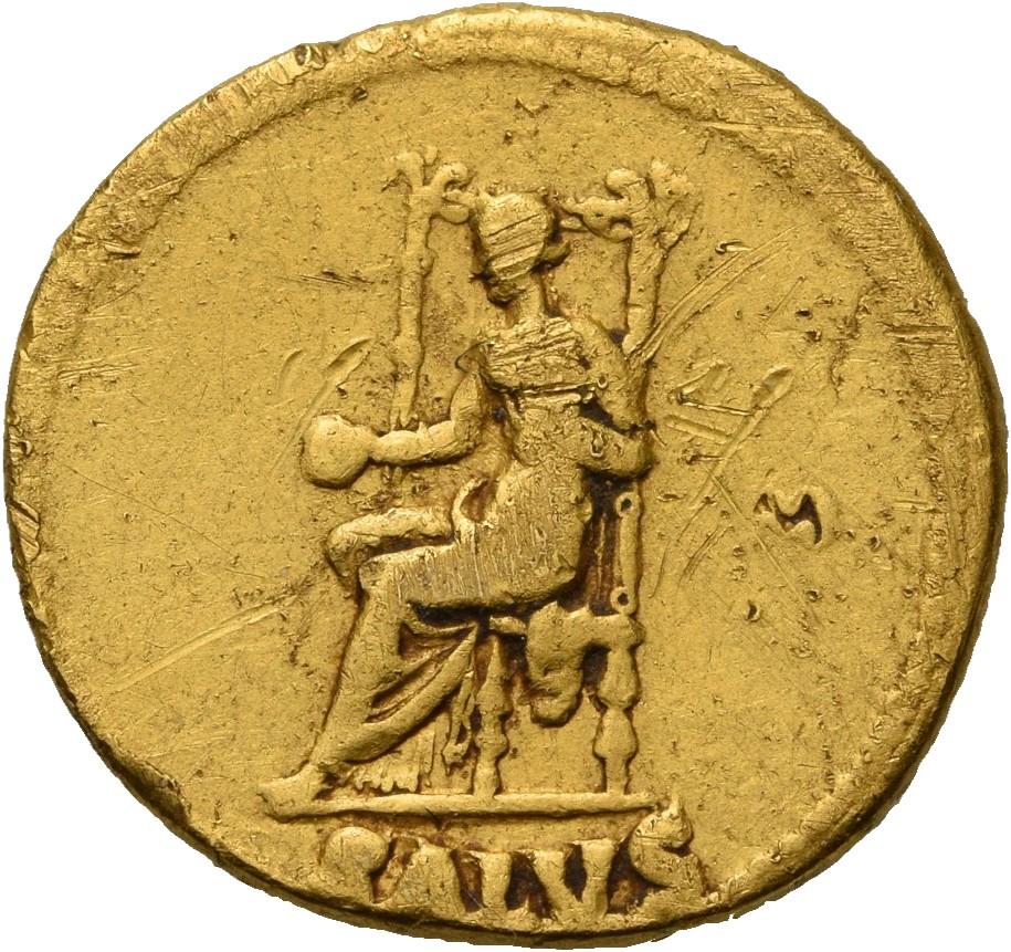 Nero, Gold aureus, collection photograph Herzog-ID2590, reverse