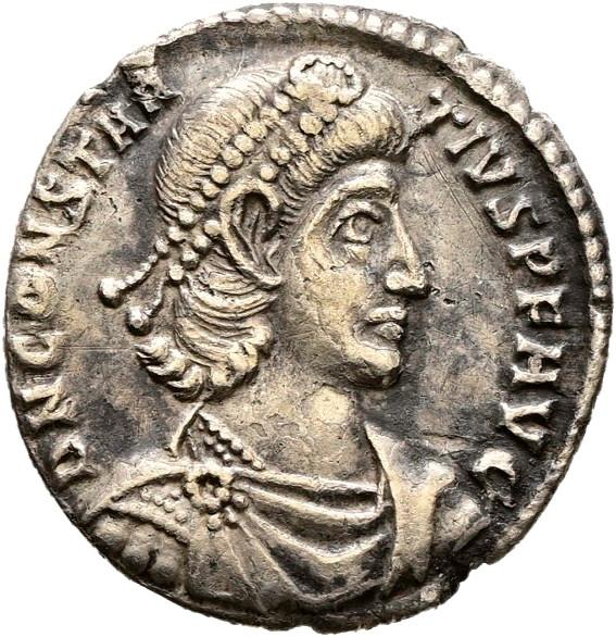Constantius II, silver reduced siliqua, collection photograph Hamburg-ID2038, obverse