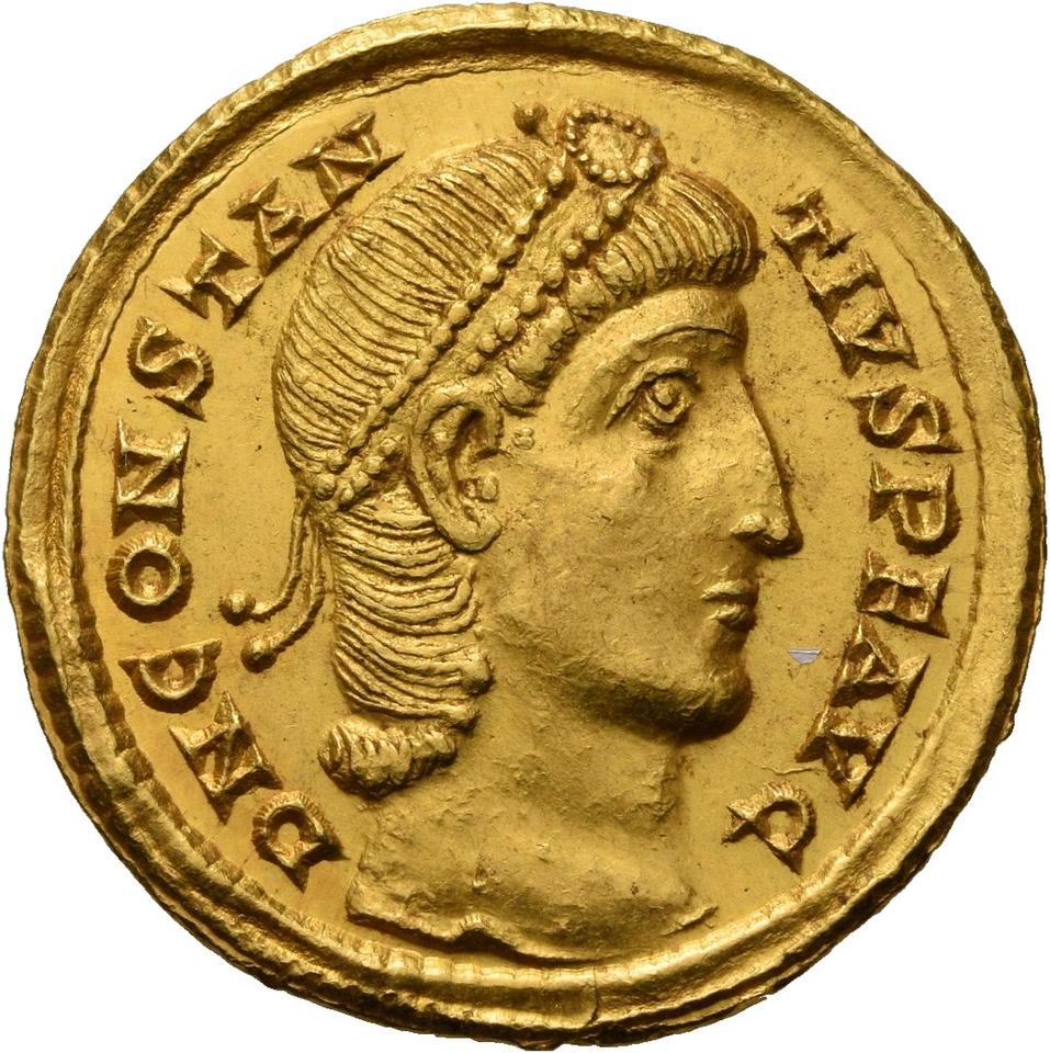 Constantius II, gold solidus, collection photograph Herzog-ID2602, obverse