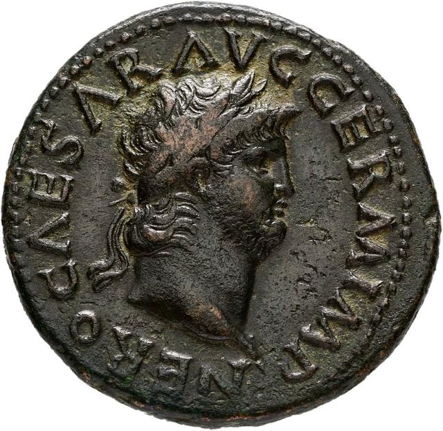 Nero Copper and Orichalcum As, obverse