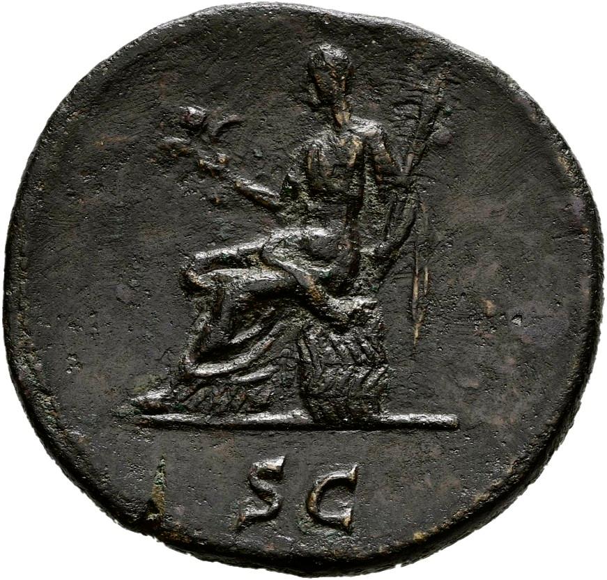 Hadrian, copper-alloy dupondius, collection photograph Hamburg-ID2802, reverse