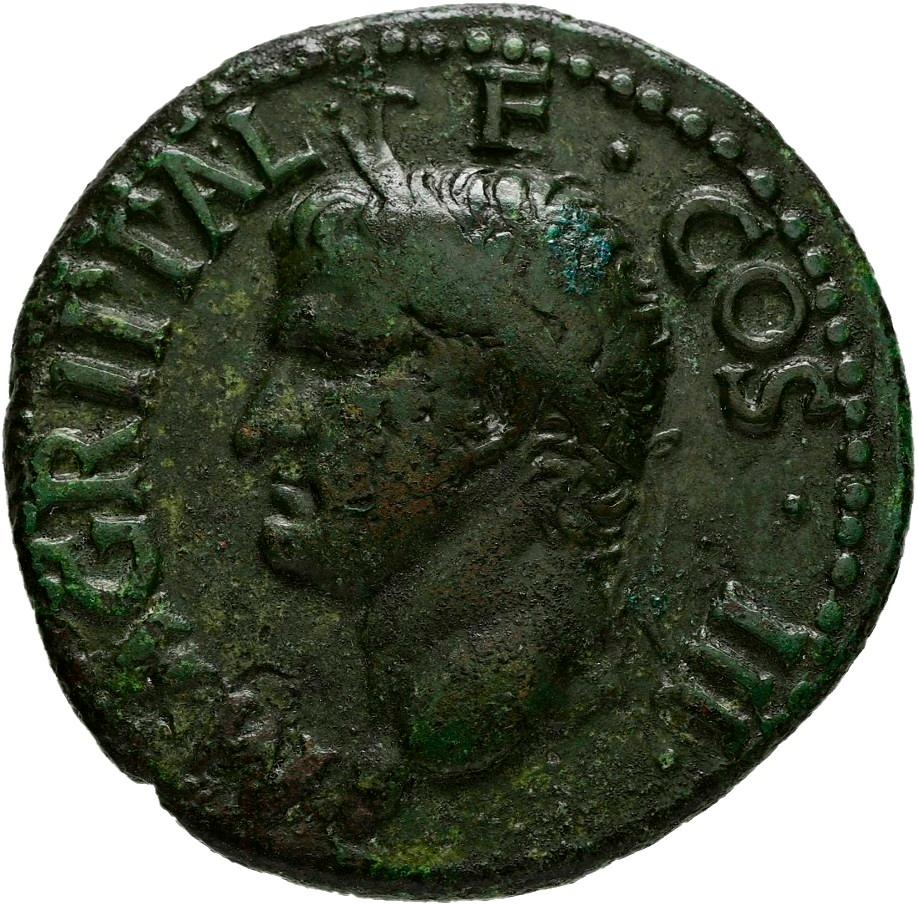 Caligula, copper-alloy as, collection photograph Hamburg-ID370, obverse