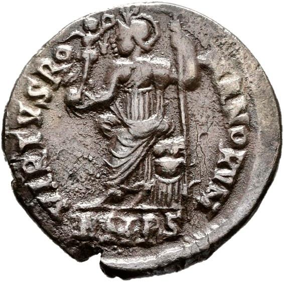 Honorius Silver Siliqua, reverse