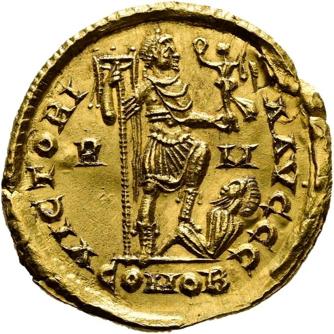 Honorius, gold solidus, collection photograph Hamburg-ID2107, reverse