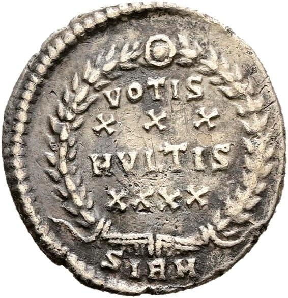 Constantius II, silver reduced siliqua, collection photograph Hamburg-ID2038, reverse