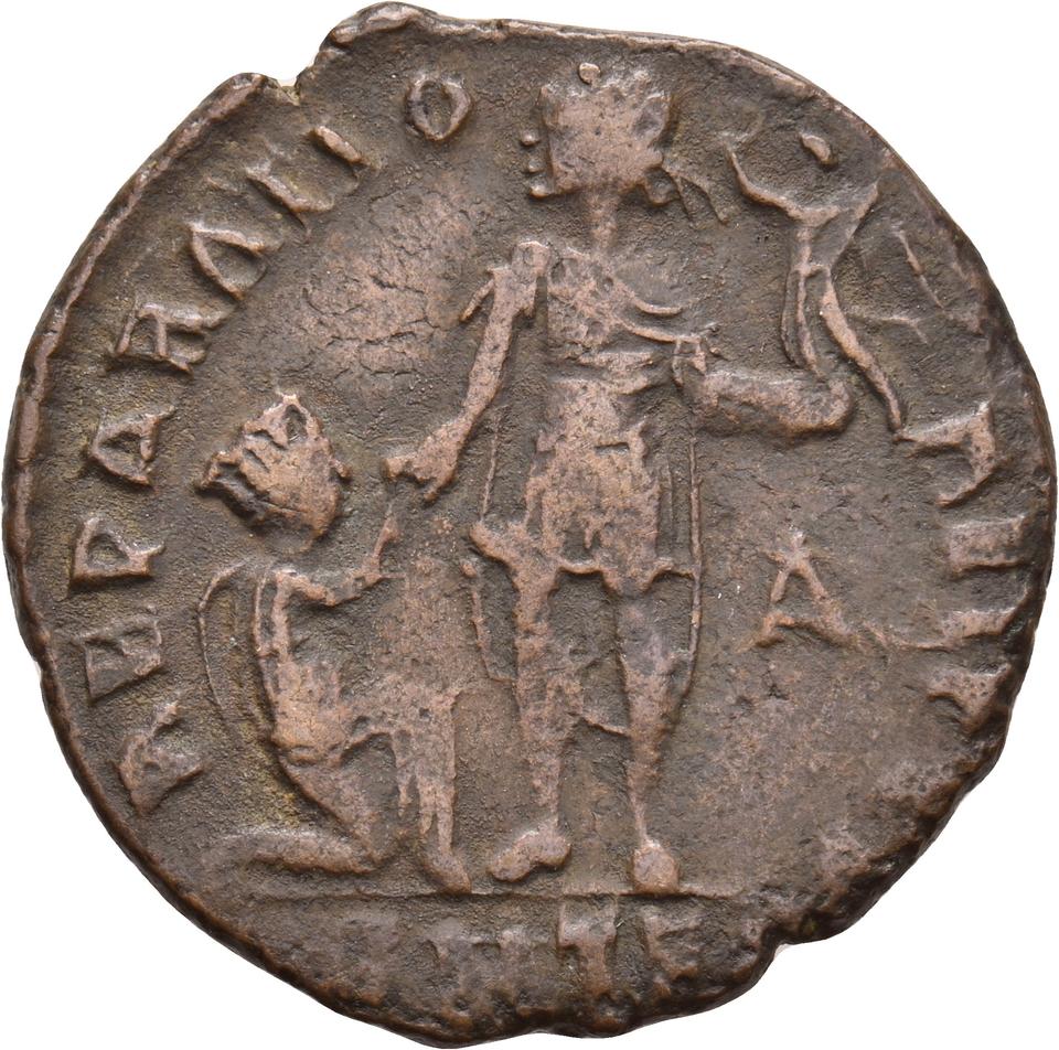 Valentinian II, copper-alloy ae2, collection photograph Koeln-ID1145, reverse