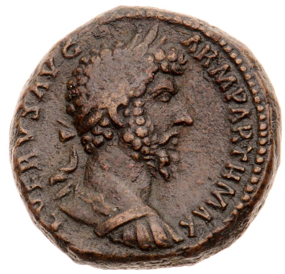 Marcus Aurelius, copper-alloy as, collection photograph Muenster-ID141, obverse
