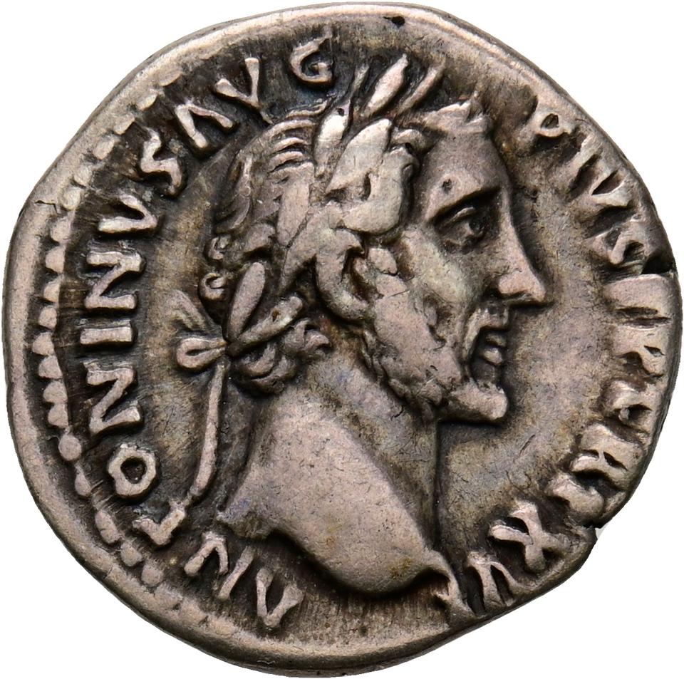 Antoninus Pius, silver denarius, collection photograph Koeln-ID1332, obverse