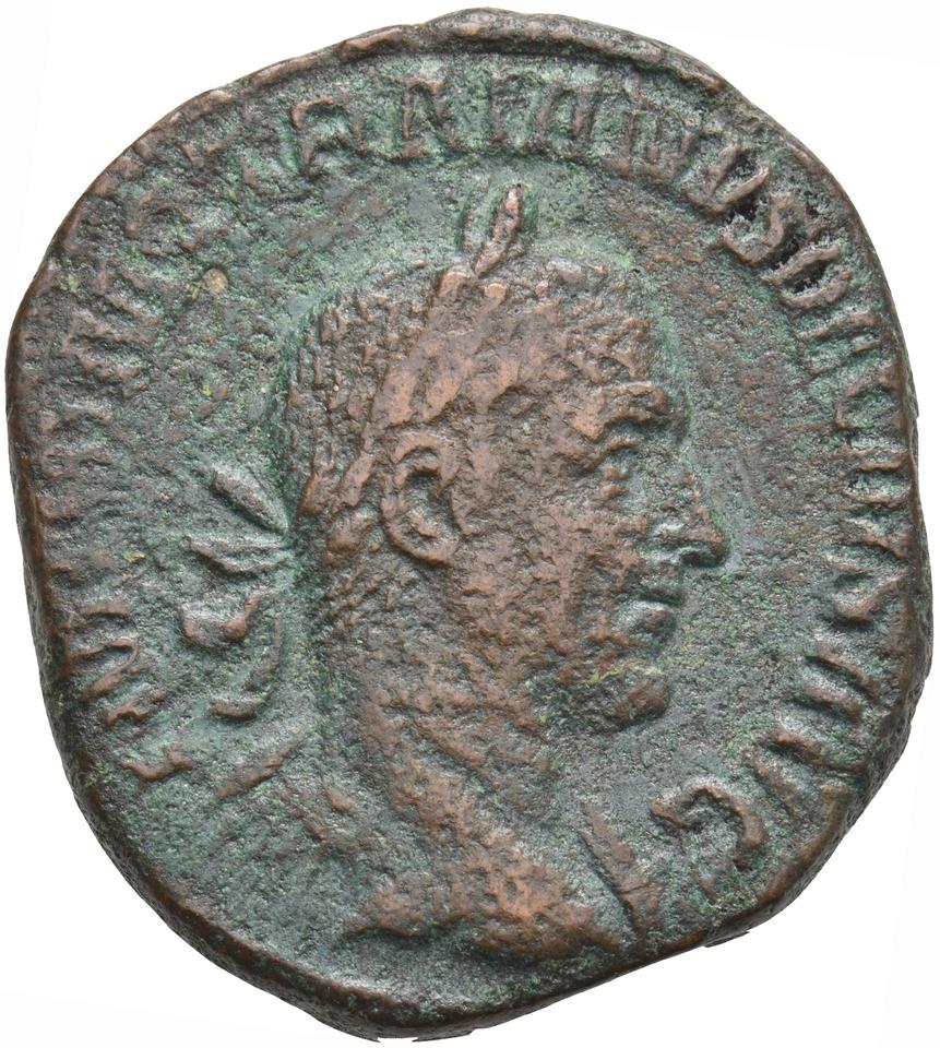 Trajan Decius, copper-alloy sestertius, collection photograph Koeln-ID982, obverse