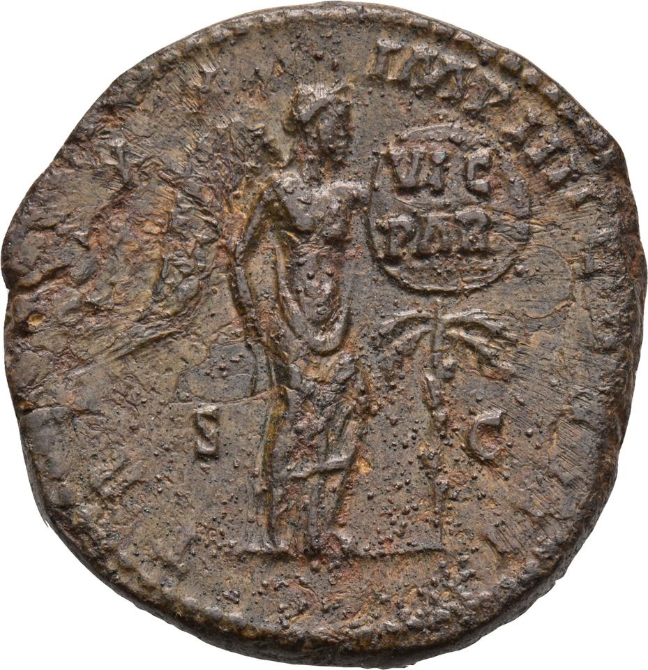 Marcus Aurelius, copper-alloy sestertius, collection photograph Koeln-ID804, reverse