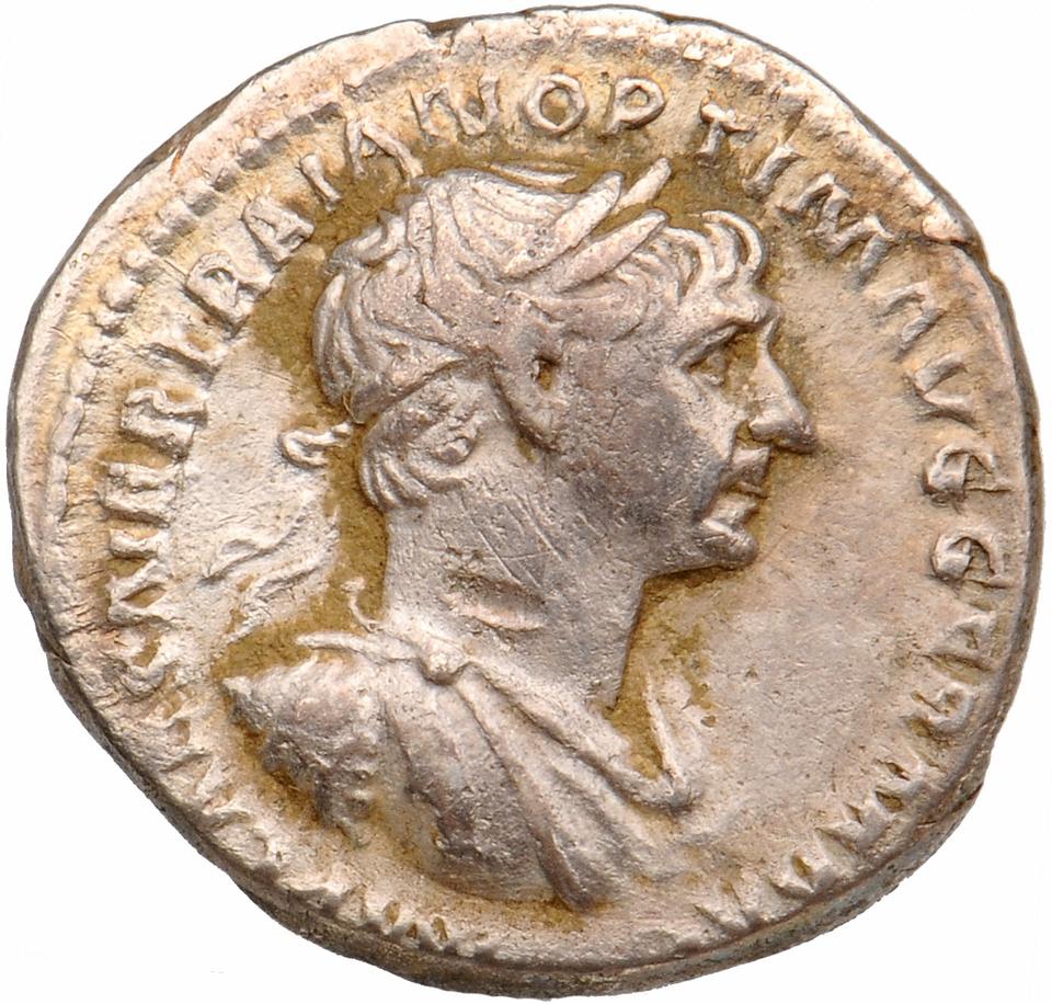 Trajan, silver denarius, collection photograph Muenster-ID396, obverse