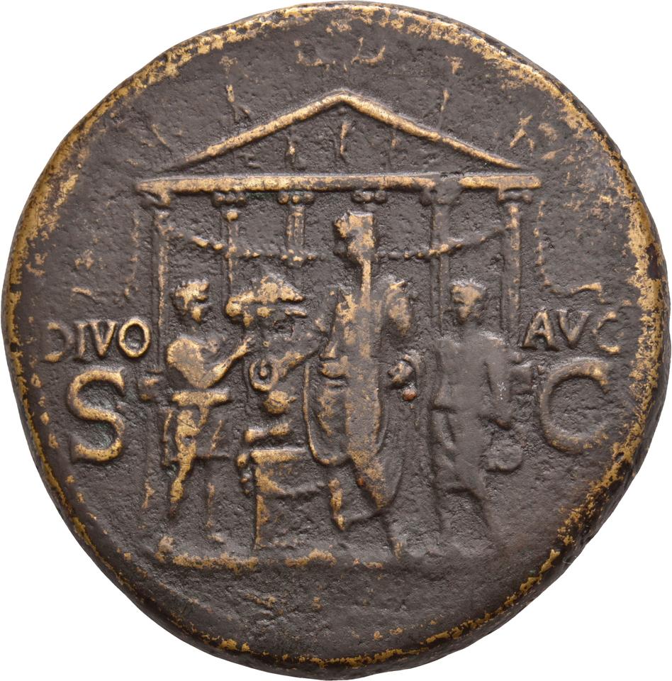 Caligula, copper-alloy sestertius, collection photograph Koeln-ID592, reverse
