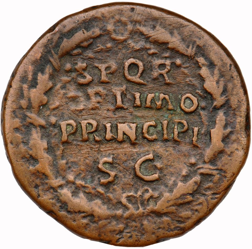 Trajan, copper-alloy as, collection photograph Muenster-ID661, reverse