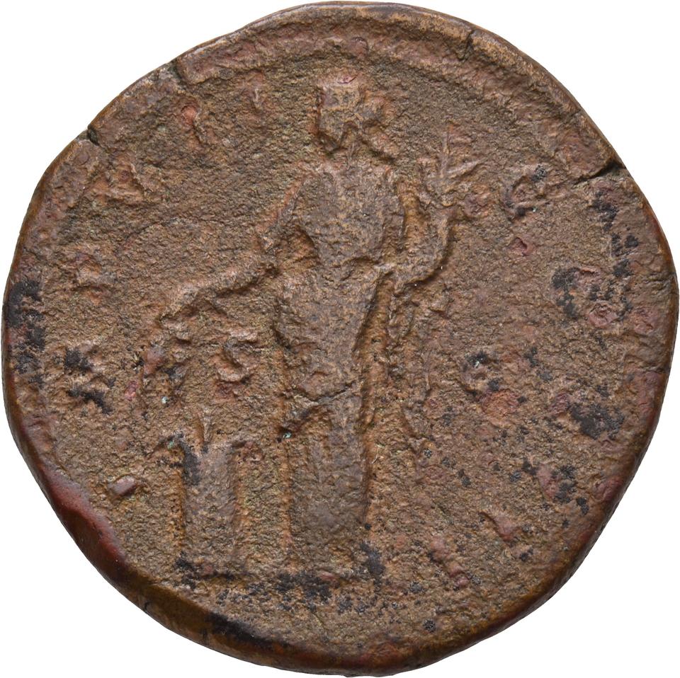 Marcus Aurelius, copper-alloy dupondius, collection photograph Koeln-ID811, reverse