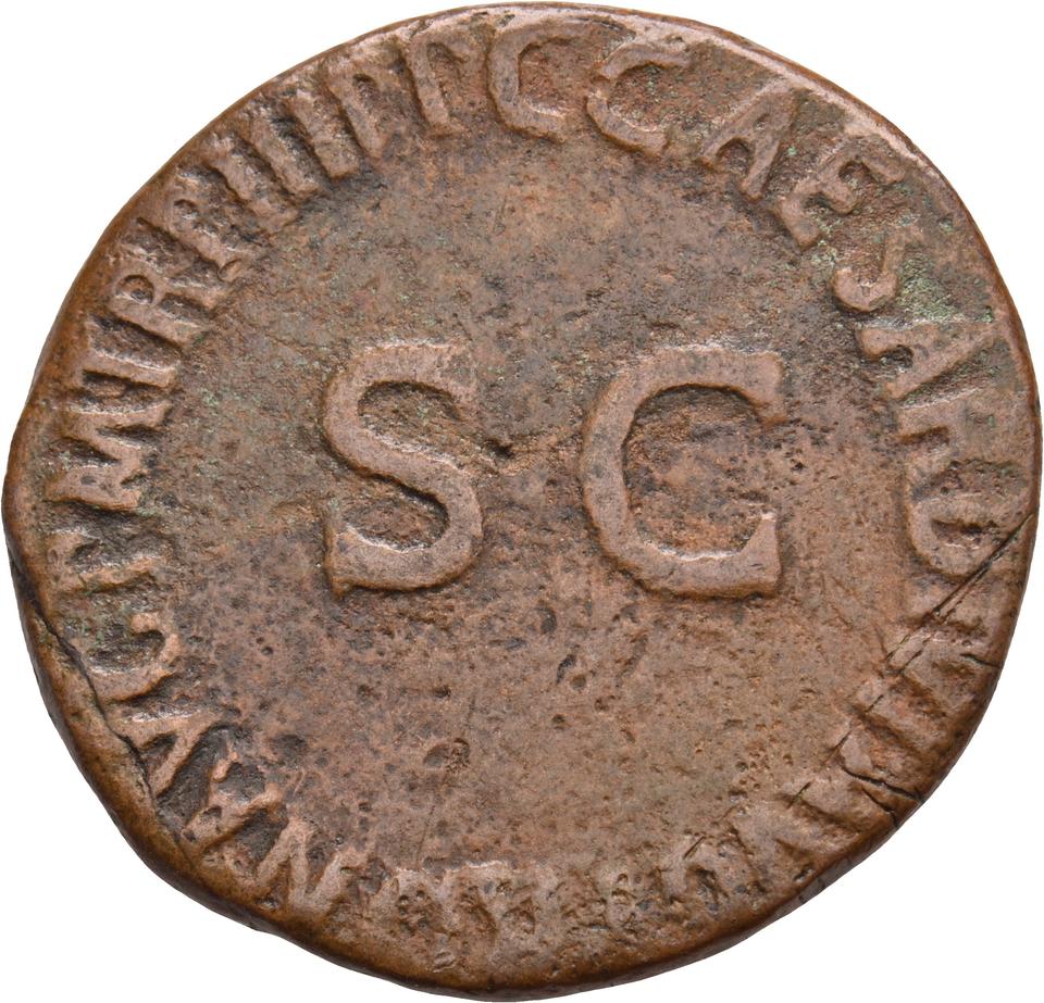 Caligula, copper-alloy as, collection photograph Koeln-ID593, reverse
