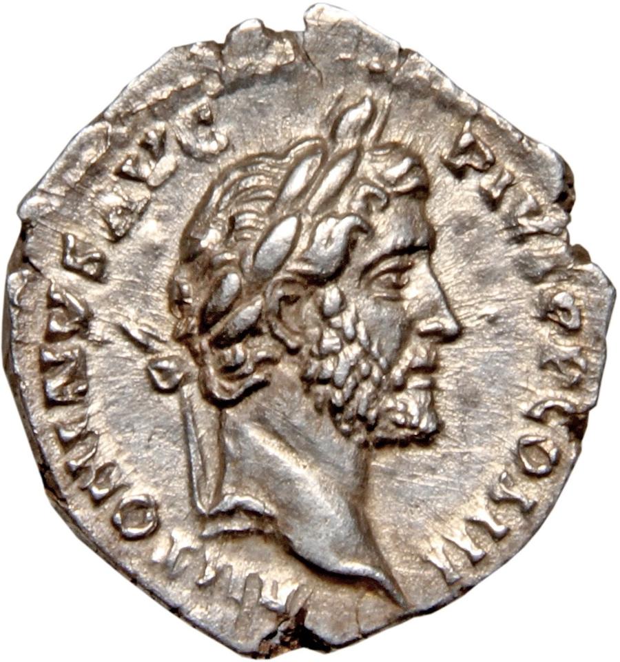 Antoninus Pius, silver denarius, collection photograph Muenster-ID74, obverse