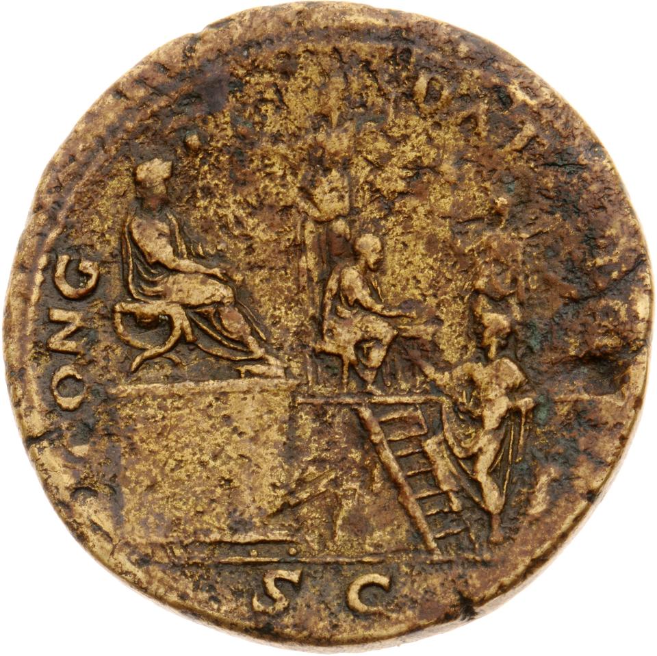 Nero, copper-alloy sestertius, collection photograph Muenster-ID423, reverse