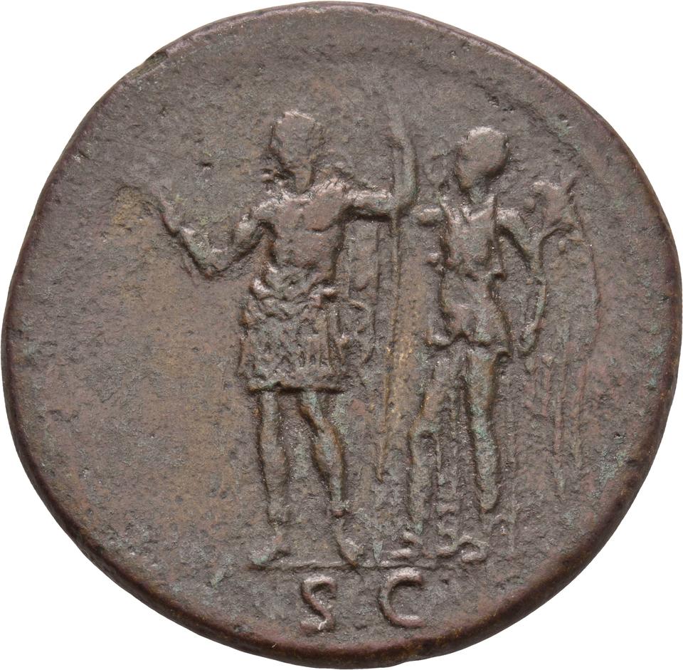 Domitian, copper-alloy sestertius, collection photograph Koeln-ID665, reverse