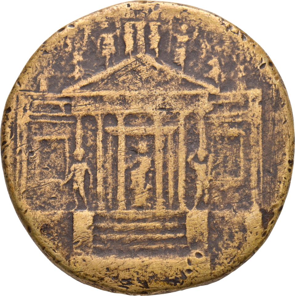 Tiberius, copper-alloy sestertius, collection photograph Koeln-ID584, obverse