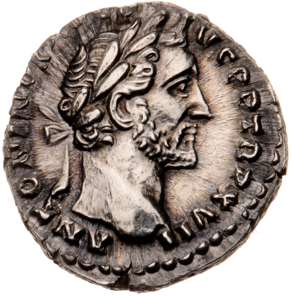 Antoninus Pius, silver denarius, collection photograph Muenster-ID78, obverse