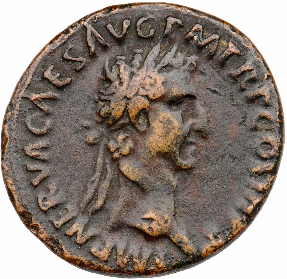 Nerva, copper-alloy as, collection photograph Muenster-ID334, obverse