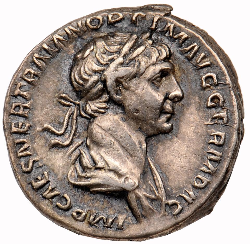Trajan, silver denarius, collection photograph Muenster-ID311, obverse