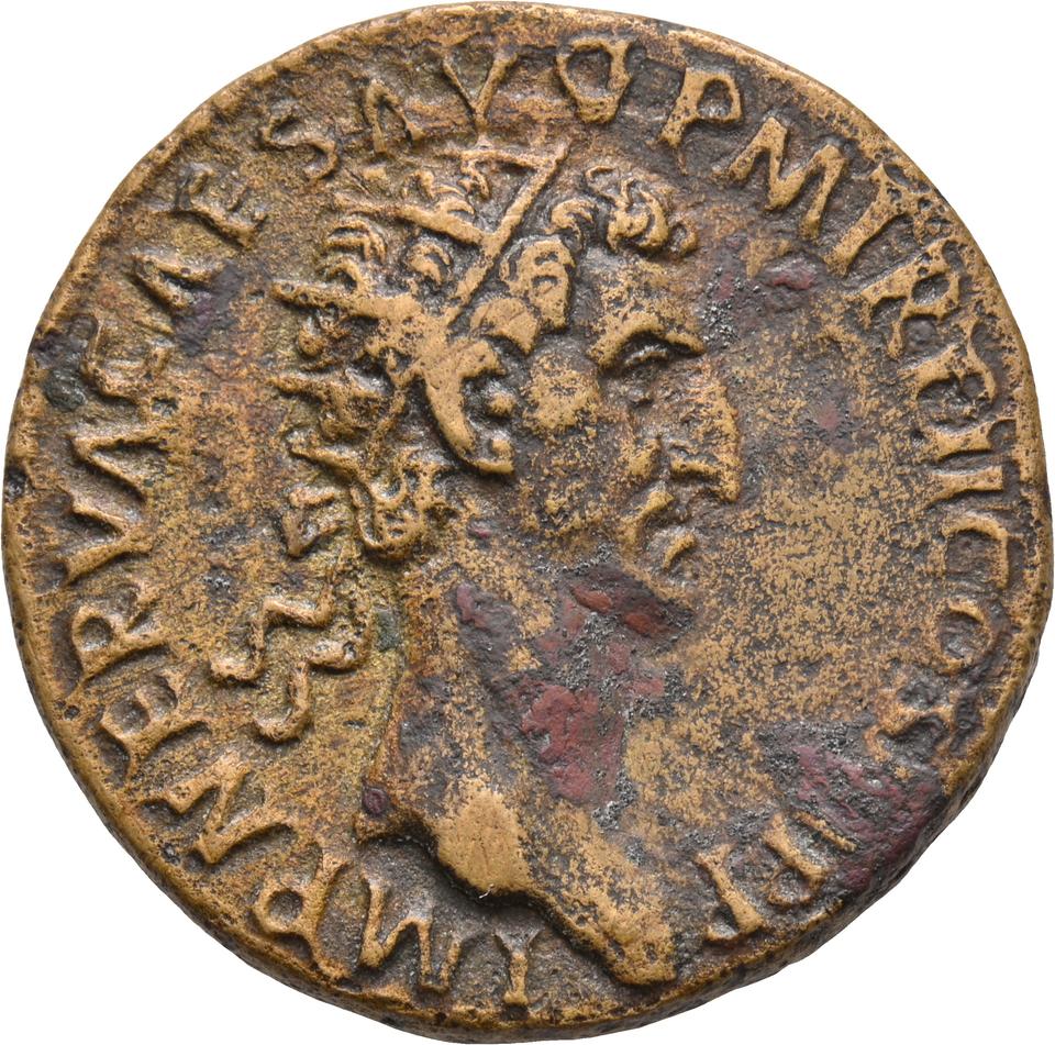 Nerva, copper-alloy dupondius, collection photograph Koeln-ID684, obverse