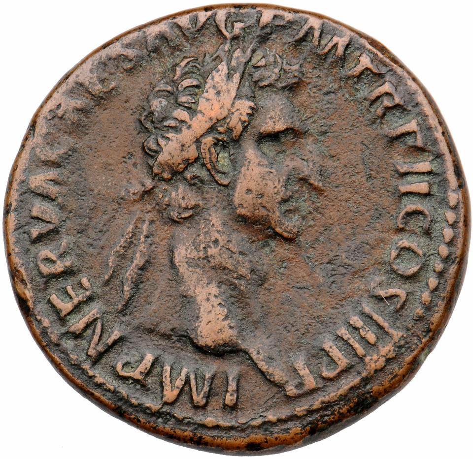 Nerva, copper-alloy as, collection photograph Muenster-ID380, obverse