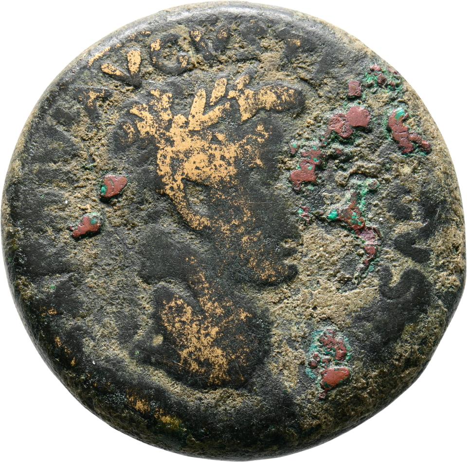 Tiberius, copper-alloy dupondius, collection photograph Koeln-ID1438, obverse