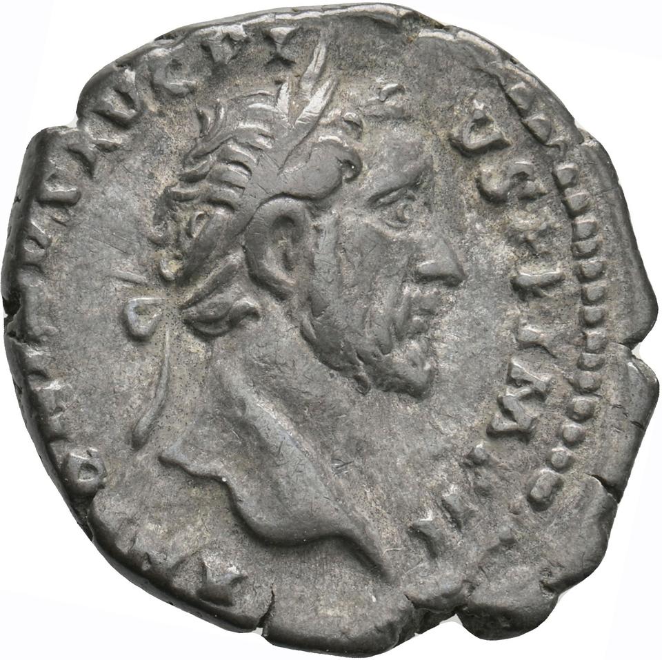 Antoninus Pius, silver denarius, collection photograph Koeln-ID750, obverse