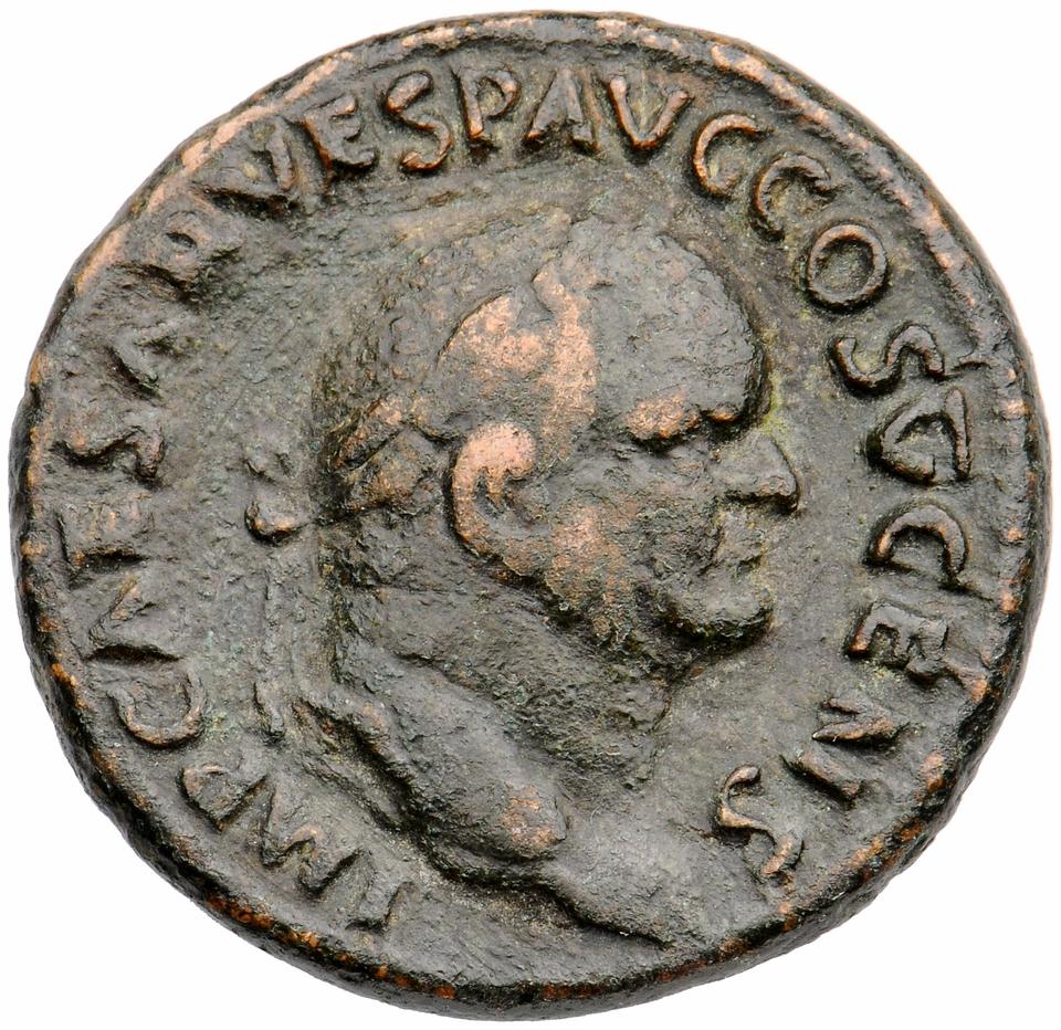Vespasian, copper-alloy as, collection photograph Muenster-ID724, obverse
