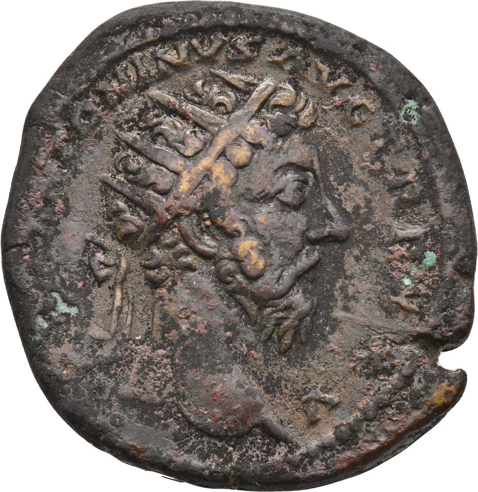 Marcus Aurelius, copper-alloy dupondius, collection photograph Koeln-ID806, obverse