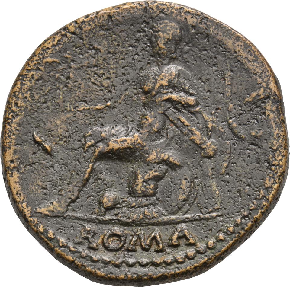 Nero, copper-alloy sestertius, collection photograph Koeln-ID619, reverse