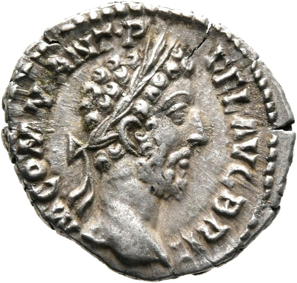 Commodus, silver denarius, collection photograph Mainz-ID373, obverse
