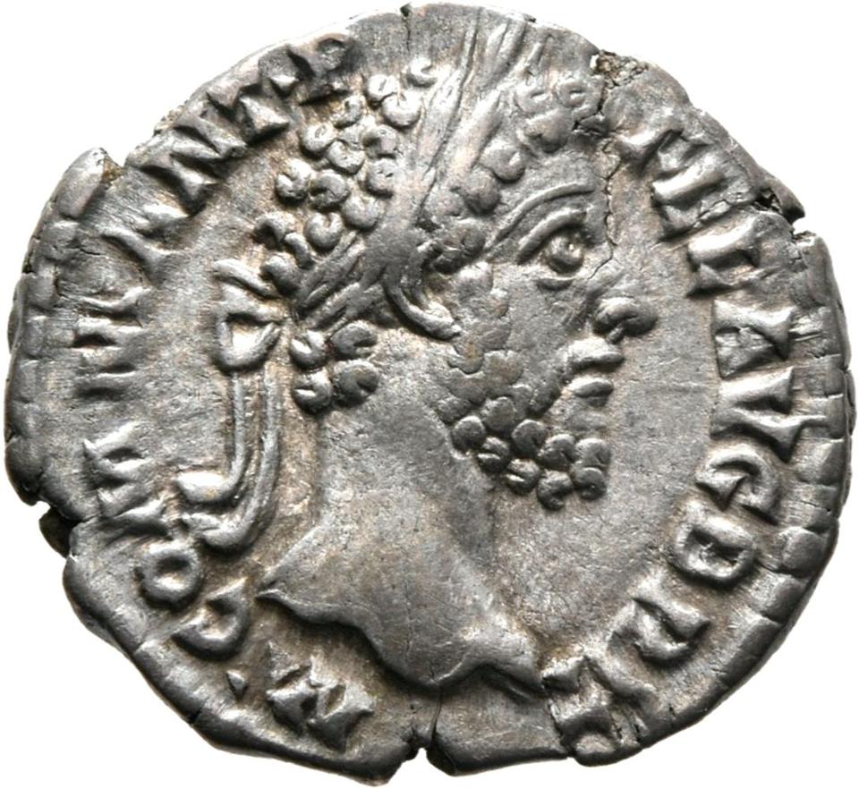 Commodus, silver denarius, collection photograph Mainz-ID372, obverse
