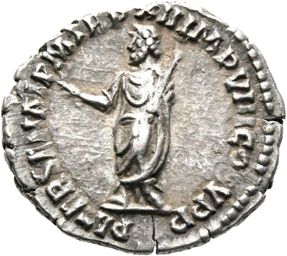 Commodus, silver denarius, collection photograph Mainz-ID373, reverse