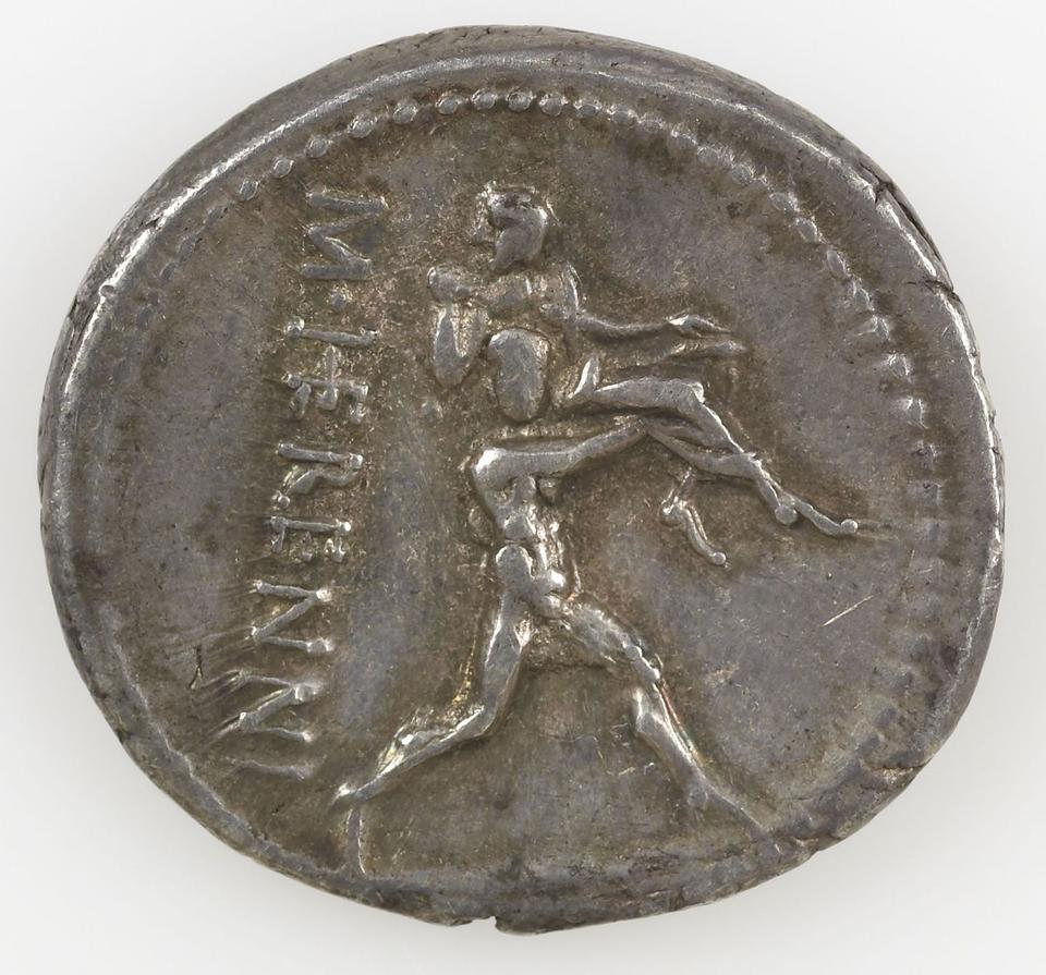 Roman Republic, silver denarius, collection photograph IATH-2012.93, reverse