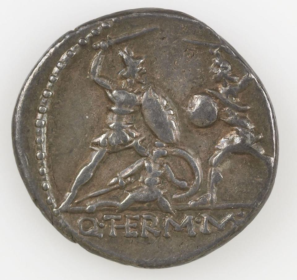 Roman Republic, silver denarius, collection photograph IATH-2012.98, reverse