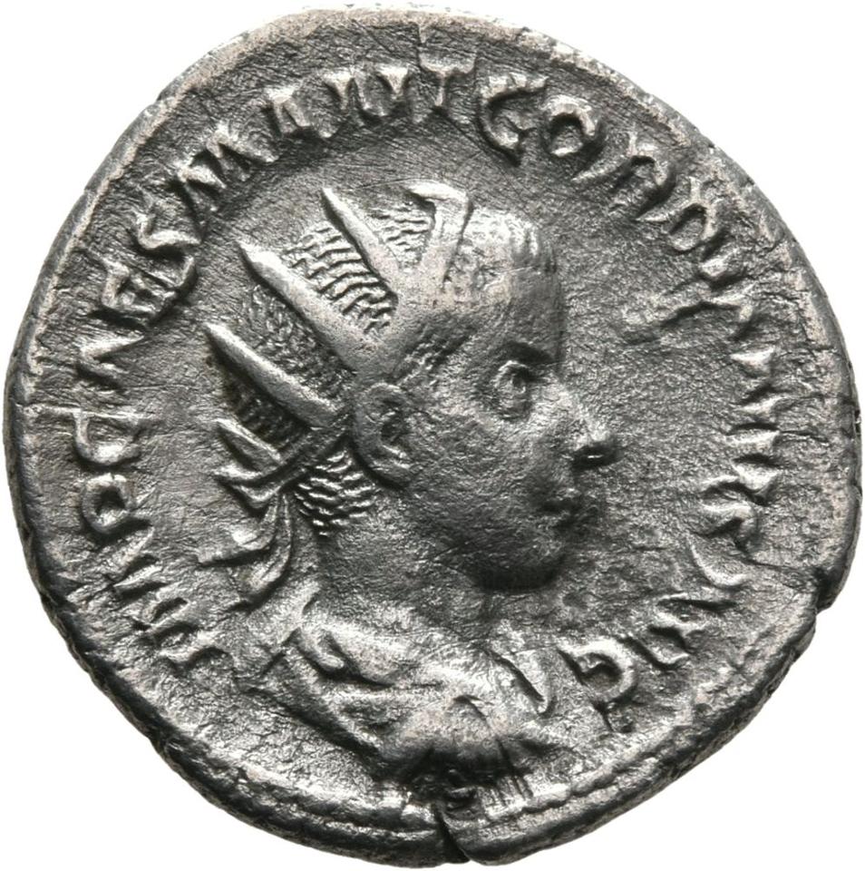 Gordian III, silver antoninianus, collection photograph Mainz-ID31, obverse