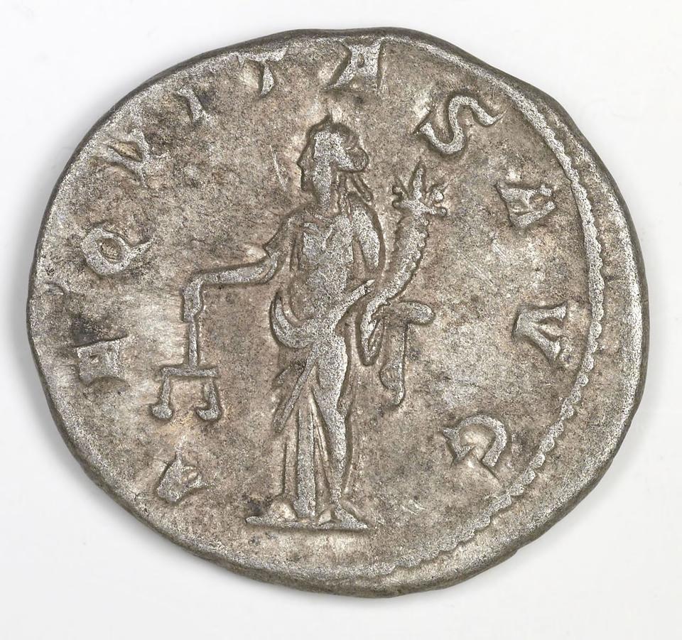 Gordian III, silver antoninianus, collection photograph IATH-1991.17.18, reverse