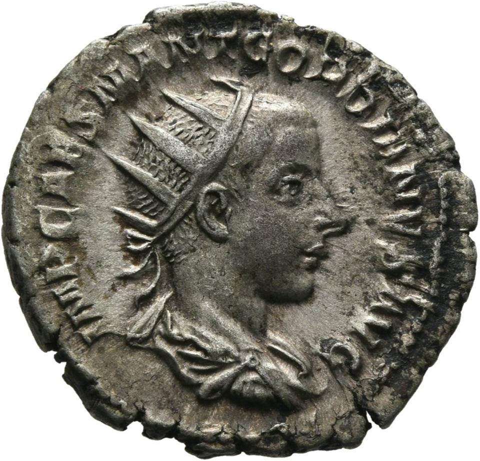 Gordian III, silver antoninianus, collection photograph Mainz-ID682, obverse